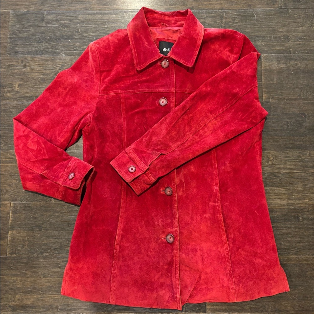 red leather jacket